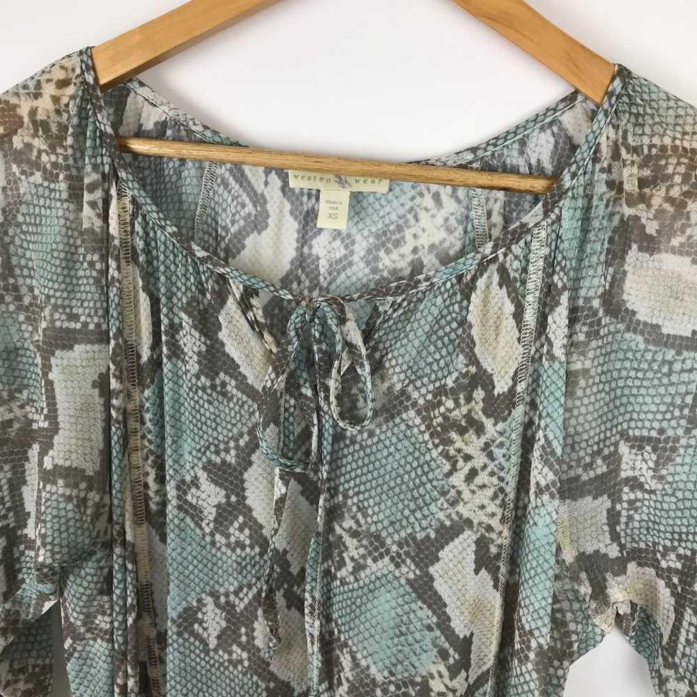 Anthro | Weston Wear Snake Print Tunic Blouse - Picture 2 of 5